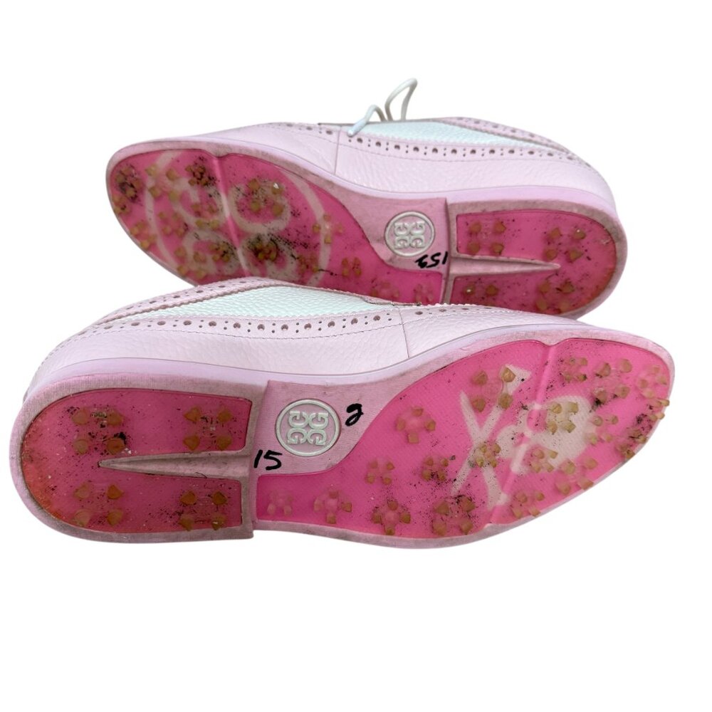 G/FORE Pink and White Women's Wingtip Athletic Golf Shoes - Picture 8 of 9